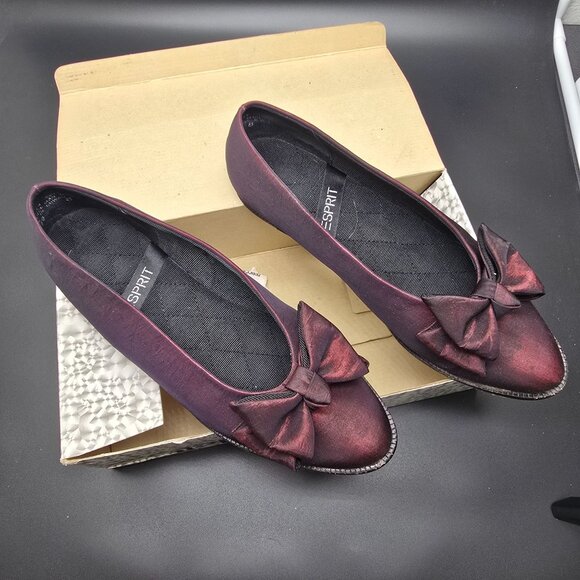 Vintage Esprit Womens Amethyst Betty Flats With Bow Detail Size 8 Elegant JJ3827 - Picture 8 of 10